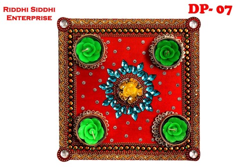 Handcraft Rangoli Diya Platter