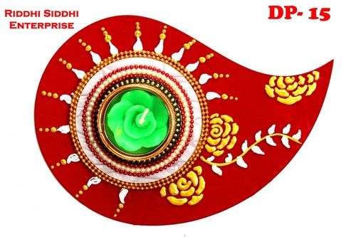 Red Diya Platter