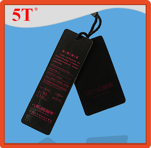 Debossed and Embossed Hang Tags - Paper, 7.62mm Thickness, Matte Black | Water Activated Adhesive, RFID Tape, Ideal for Jeans and Garments