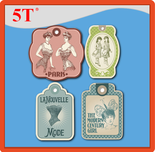 Green Paris Mode Printing Hang Tags
