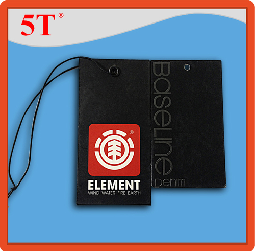 Paper Black And Red Garment Custom Hangtags With String
