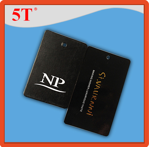 Black Gold Foiling And Embossed Custom Hang Tag