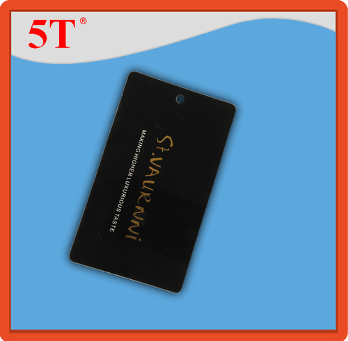 Black Gold Foiling And Embossed Custom Hang Tag