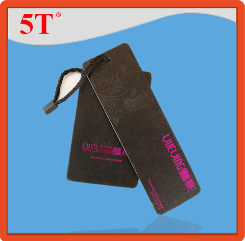 Paper Debossed And Embossed Black Hang Tags