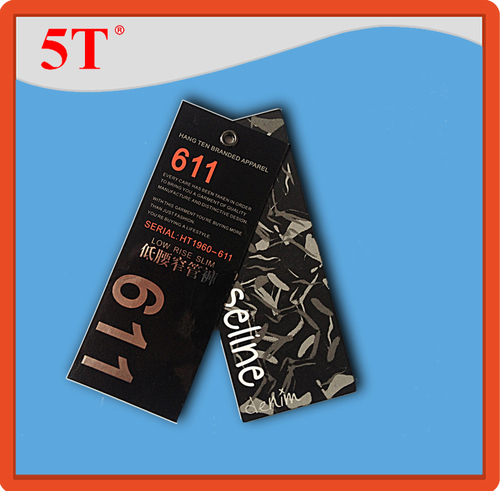 Black Low Rise Slim Branded Apparel Hang Tag