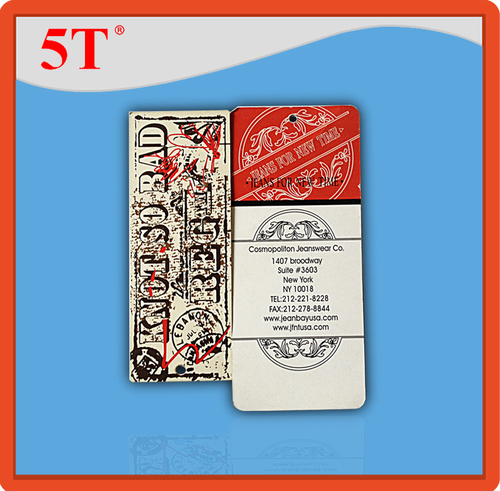White And Red Hang Tag In Jeans For New Time