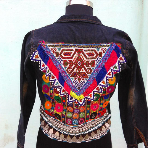 Blue Designer Embroidery Ladies Jacket