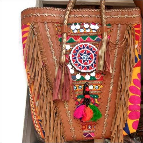 Brown Embroidery Shoulder Bag