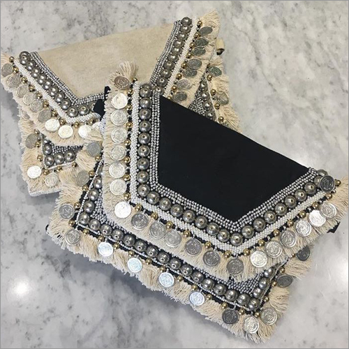 Black And Cream Canvas Vintage Clutches