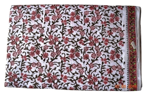 Multicolor Hand Block Printed Cotton Floral Fabric