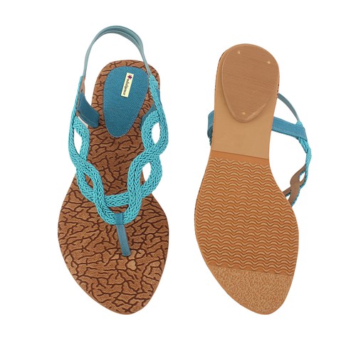 ladies casual flats blue