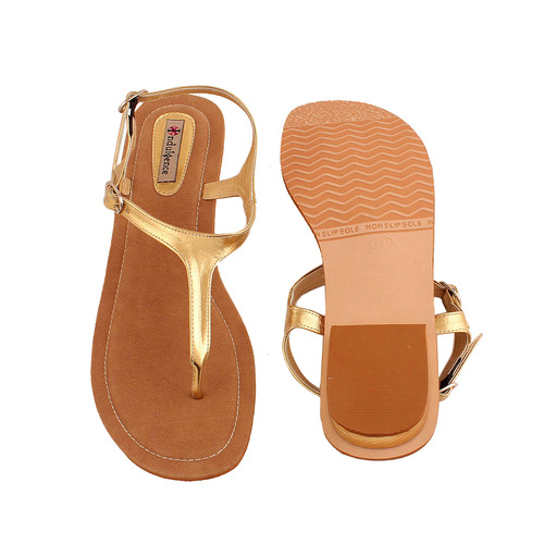 ladies casual flats gold