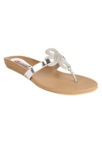 ladies casual flats silver