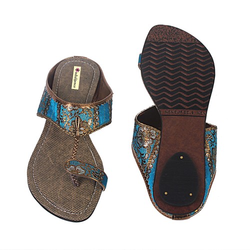 ladies kolhapuri turquoise