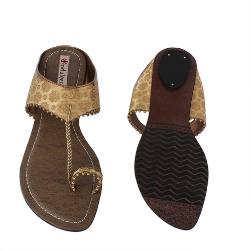 ladies kolhapuri antigold