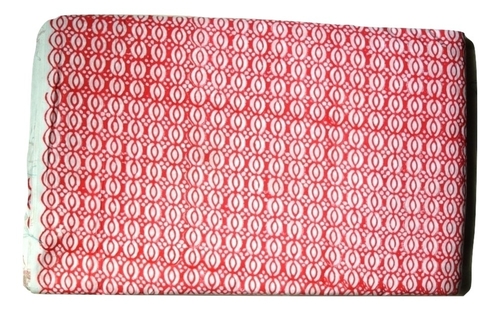 Red Hand Block Printed Cotton Floral Fabric