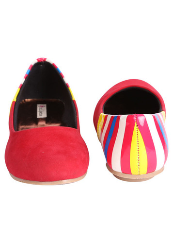 Bellerina Pink Sandals - Suede PU, Multiple Sizes, Red | Slip-On, Lightweight Rubber Sole, Stylish Comfortable Fit