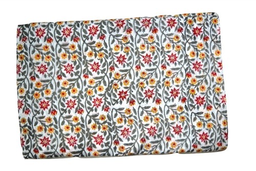 Multicolor Hand Block Printed Cotton Ethnic Fabric