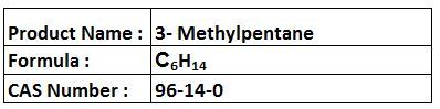 3-Methylpentane - Colorless Liquid, Boiling Point 63°C, Density 0.66 g/cm³ | High Purity Solvent, Hexane Isomer, Chemical Intermediate