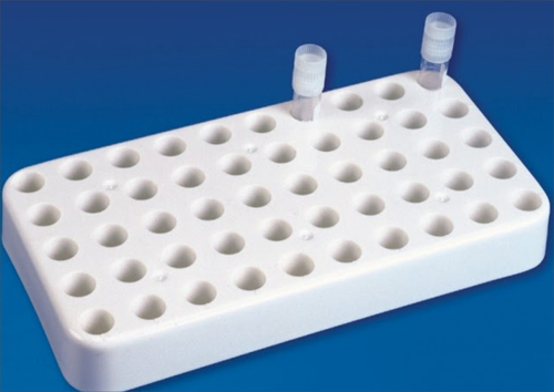 Cryo Rack - Polypropylene, 50 Tube Capacity (1.5/2.0ml), White | Compact Design, Durable, Easy to Clean, Space Saving, Stable Storage, Organized Samples