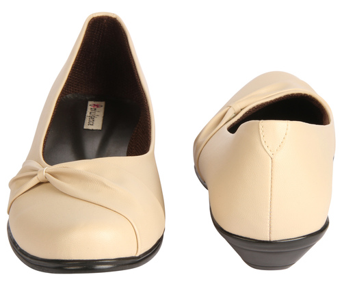 Formal Beige - PU Leather, Multiple Sizes, Beige | Slip-On, Elegant Style, Comfort Fit, Durable, Low Heel, Lightweight Rubber Sole