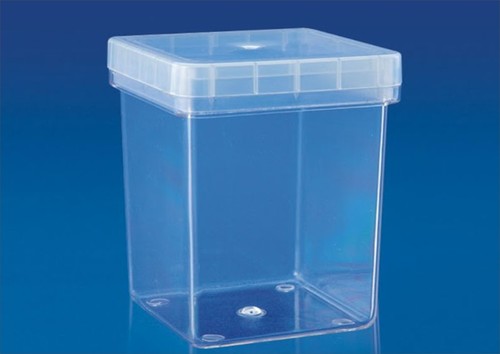 Magenta Box.jpg - Plastic, Square, Clear | Durable Build, Secure Attached Lid, Stackable, Reusable, Easy Clean