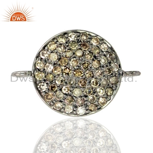 Natural Pave Diamond Connector Finding