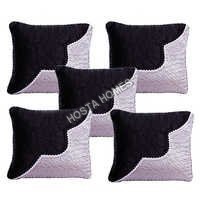 Black And White Designer Chenille Cushion Cover