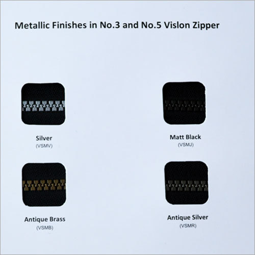 Metallic Finish Zippers