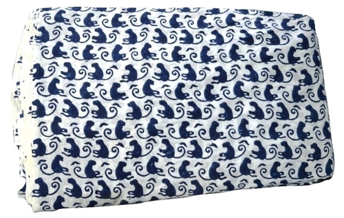 White Hand Block Printed Cotton Fabric