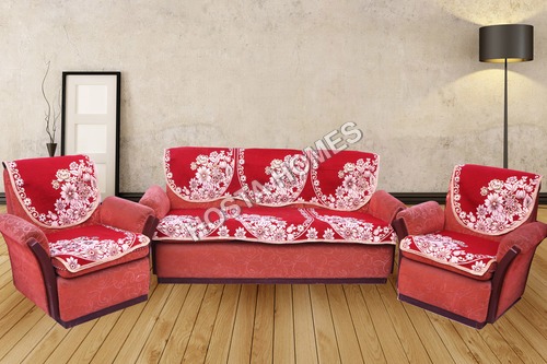 KC RED FLORAL SOFA COVER
