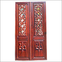 Rosewood Temple Door - 78"x38" | Expertly Carved with Floral Creeper Design and Bell Arches for Enhanced Light Passage