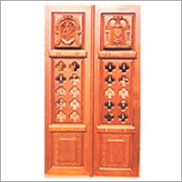 Traditional Carved Temple Door