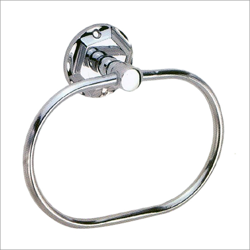 Bath Towel Ring - Metal, 10x5 cm, Chrome Finish | Durable, Rust Resistant, Space Saving, Strong Hold, Easy Install, Wall Mount