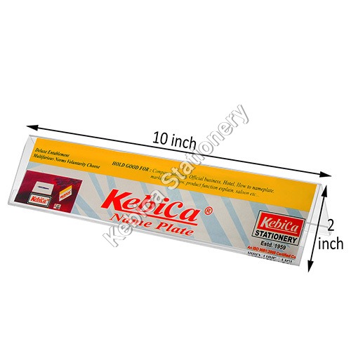 Kebica Two-Sided 10-Inch Width By 2-Inch Height Acrylic Name Plate Sign Holder Size: 10X2 Cm