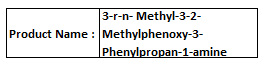 3-r-n-Methyl-3-2-Methylphenoxy-3-Phenylpropan-1-amine - White Solid, C17H21NO, 255.35 g/mol, >98% Purity, Research Grade, Soluble in Organic Solvents