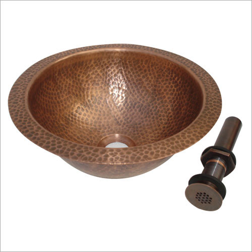 Any Color Undermound Single Bowl Hammered Round Sink