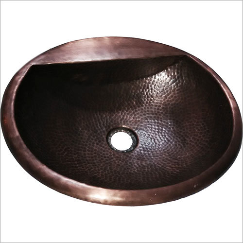 Any Color Undermound Ovel + Tap Hole - Hammared Copper Sink