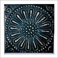 Copper Tiles - Square Moss Green and Golden Copper Design, 4x4 Inches | Customizable Size and Design for Interior Use