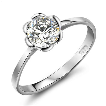 Designer Ladies Diamond Ring - Silver, Size 6-8, 0.5-1 Carat Diamond | Elegant Design, Solitary Diamond, Polished Finish