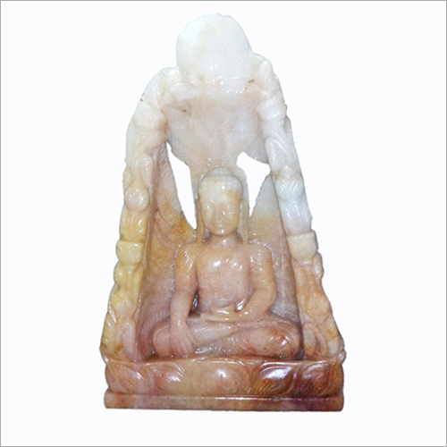 Lord Buddha Statues Yellow Jade Stone Size: L-7 Inch