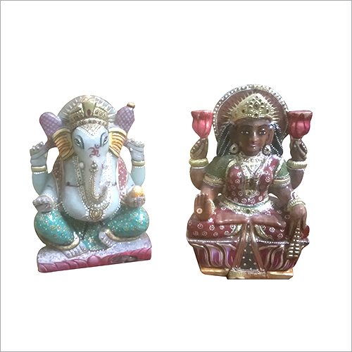 Jade Laxmi Ganesha Stone Statue