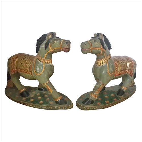 Decorative Horse Pair - Jade Material 7x6x12 Inches Jade White Color | Elegant Home Accent