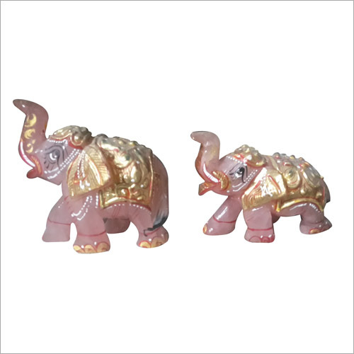Jade Rose Quartz Elephant