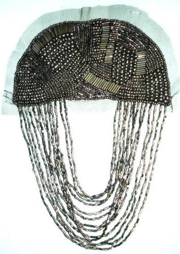 Beaded Neckline - Plastic Beads with Crystal Accents 22x14.5Cms Size Elegant and Classy Finish