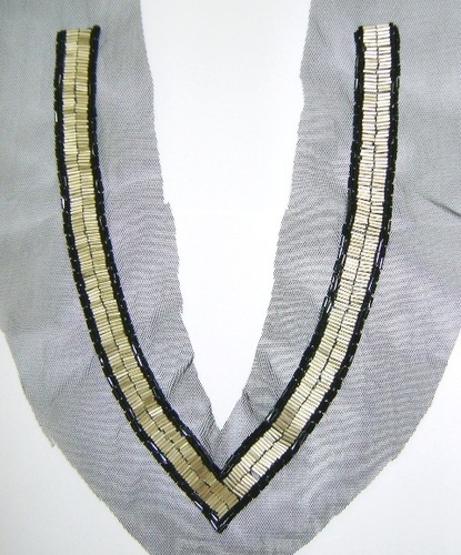 Golden Beaded Neckline