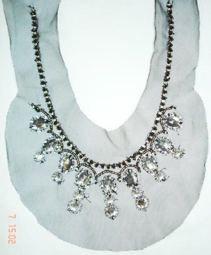 White Beaded Neckline