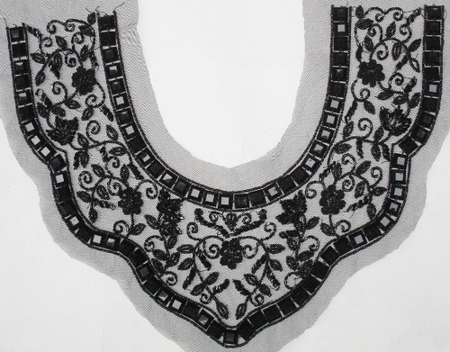 Black Beaded Neckline