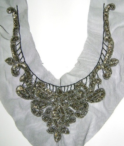 Golden Beaded Neckline