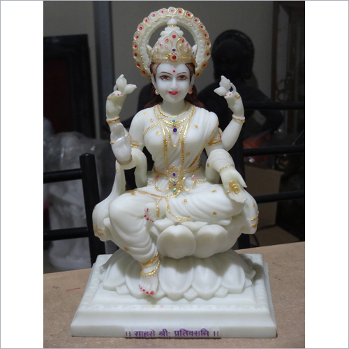 Lord Lakshmi Mata Marbal Statue10 inch -Cut Out